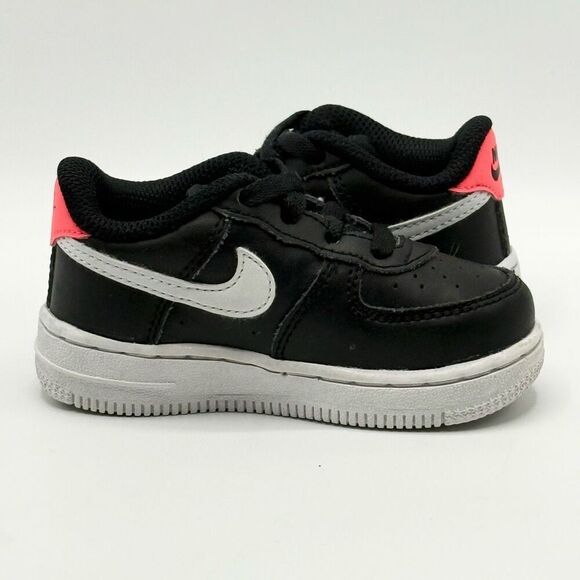 Nike Force 1 WorldWide TD Sneaker CN8541-001 Black/White/Flash Crimson - Toddler - Picture 7 of 9